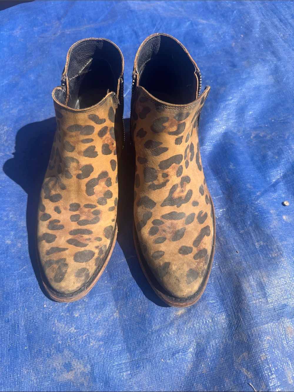 LIBERTY Black Leopard-Print Ankle Booties - Brown/Camel/Black